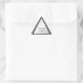 Dank u zwart/witte streep geometrische driehoek sticker (Tas)