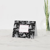 Dank u zwarte Chinoiserie gevouwen Kaart (Voorkant)