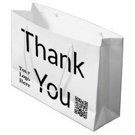 Dank U Zwarte en Witte QR-code Uw logo hier Groot Cadeauzakje