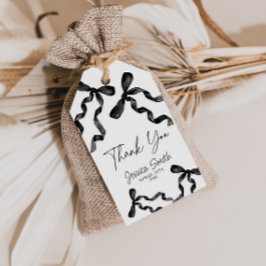 Dank U Zwarte Lint Cadeaukaart Cadeaulabel