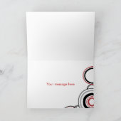 Dank u - Zwarte & Rode Cirkels Bedankkaart (Binnen)