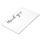 Dank U Zwarte Script Afdruk 11 x 8.5 Notitieblok (Schuin)