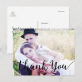 Dank U Zwarte Script Type Foto Briefkaart (Voorkant / Achterkant)