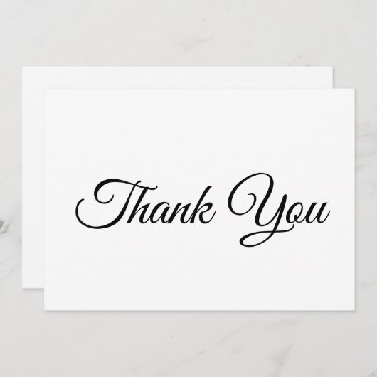 Dank u zwarte witte klassieke manuscriptelegante k (Voorkant / Achterkant)