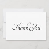 Dank u zwarte witte manuscriptelegante kaart (Voorkant)