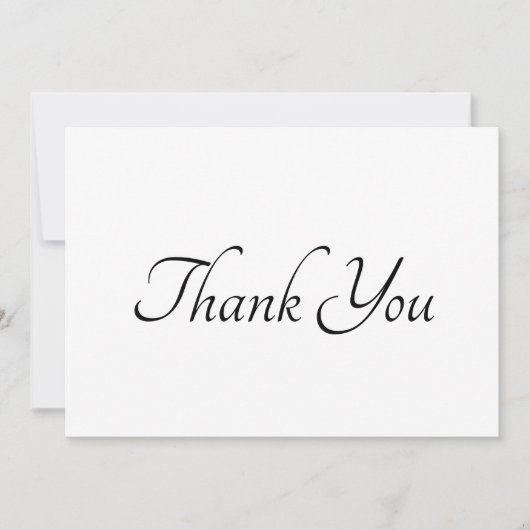 Dank u zwarte witte manuscriptelegante kaart (Voorkant)