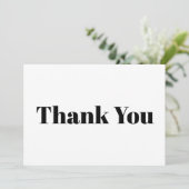 Dank u, zwarte witte moderne elegante briefkaart (Staand voorkant)