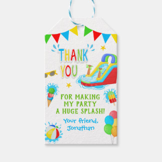 Dank u zwembad Waterslide Summer Party Cadeaulabel