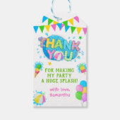 Dank u zwembad Zomer Verjaardag Bash Pink Party Cadeaulabel (Voorkant)