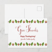 Dank Uiten Fijne Thanksgiving Aangepast Briefkaart (Voorkant / Achterkant)