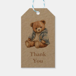 Dank uw  beer Cartoon Verjaardag Duitsland Cadeaulabel