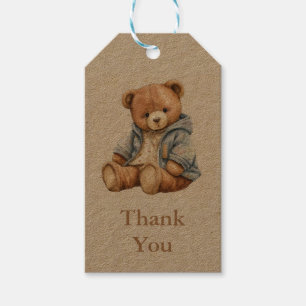 Dank uw  beer Cartoon Verjaardag Duitsland Cadeaulabel