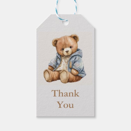 Dank uw  beer Cartoon Verjaardag Duitsland Cadeaulabel (Voorkant)