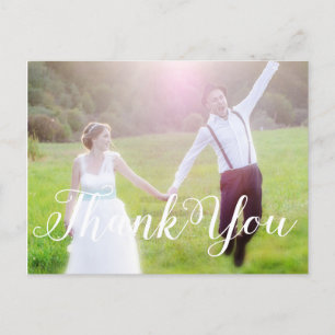 DANK UW Wedding Witte Typografie FOTO Ansichtkaart Briefkaart