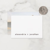 Dank van de moderne Pas getrouwd Noteer Foto Notitiekaartje (Voorkant / Achterkant in situ)