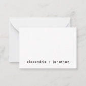 Dank van de moderne Pas getrouwd Noteer Foto Notitiekaartje (Voorkant)