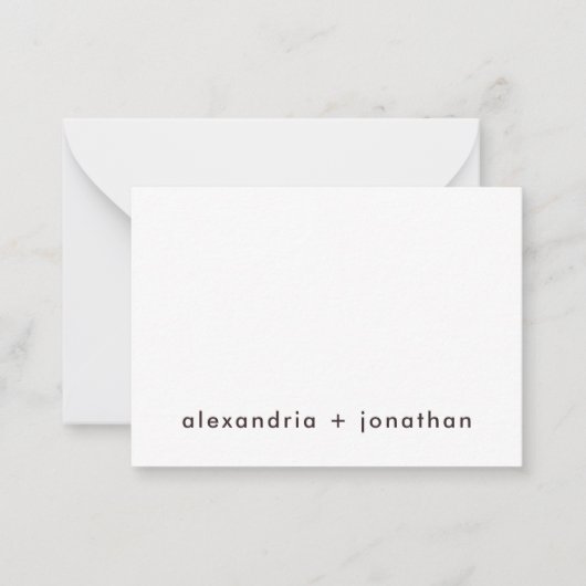 Dank van de moderne Pas getrouwd Noteer Foto Notitiekaartje (Voorkant)