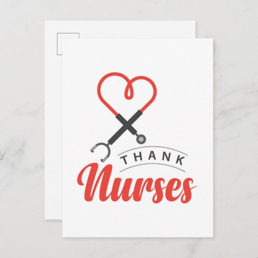 Dank verpleegsters briefkaart (Voorkant / Achterkant)