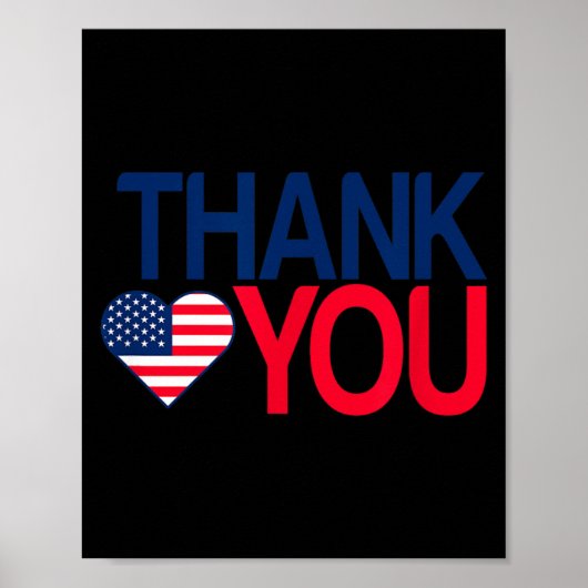 Dank Veteranen 4 juli - Amerikaanse vlag Poster (Voorkant)