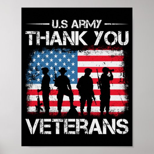 Dank Veteranen Dag Voor Kinderen Jeugd Patriottisc Poster (Voorkant)