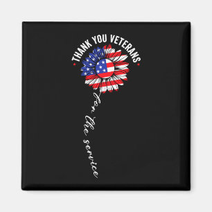 Dank veteranen zonnebloem usa vlag militair magneet