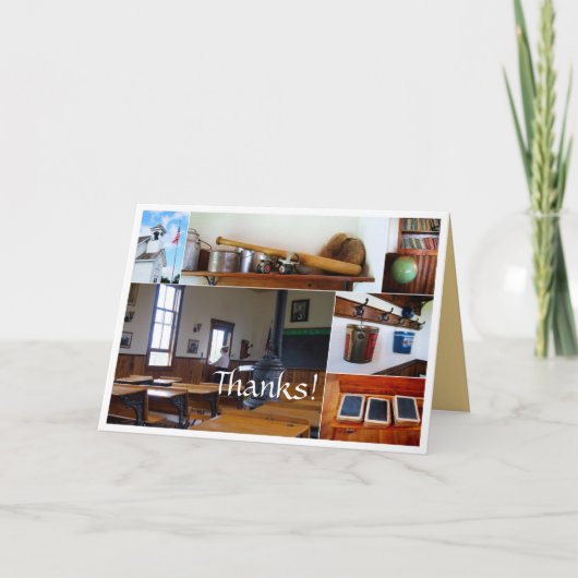 Dank Vintage School House Collage Kaart (Voorkant)
