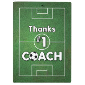 Dank Voetbalcoach Grasveld Klembord (Achterkant)