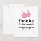 Dank voor de Steun / Bra Grap Dank Je Briefkaart (Voorkant / Achterkant)