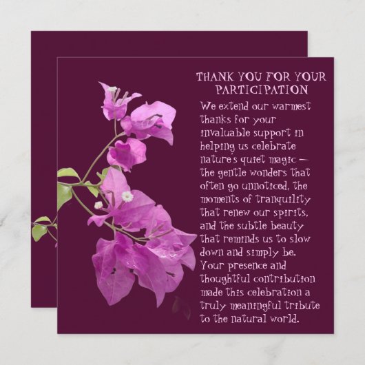 DANK VOOR DEELNAME AAN NATUREVENT (Voorkant / Achterkant)