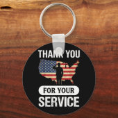Dank Voor Dienst Patriottische Veteranendag 1 Sleutelhanger (Voorkant)