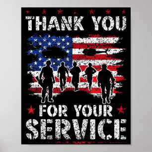 Dank Voor Dienst Veteraan Militaire Herdenkingsdag Poster