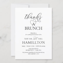 Dank voor een Brunch, Feest na Trouwen en Elopemen