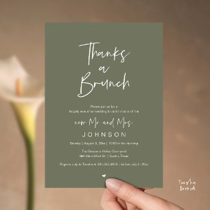 Dank voor een Brunch, Postmoderne huwelijksviering Kaart