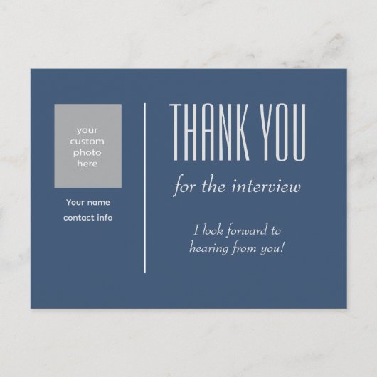 Dank voor het sollicitatiegesprek met aangepaste f briefkaart (Voorkant)