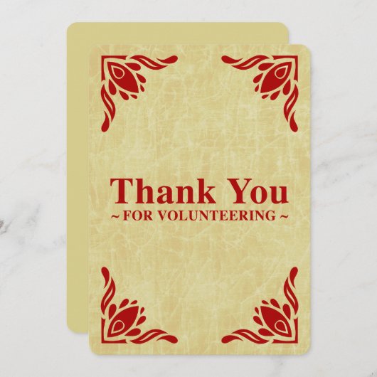dank voor het vrijwilligerswerk kaart (Voorkant / Achterkant)