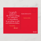 Dank voor kerstgerechten  briefkaart (Achterkant)