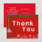 Dank voor kerstmaaltijd briefkaart (Voorkant / Achterkant)