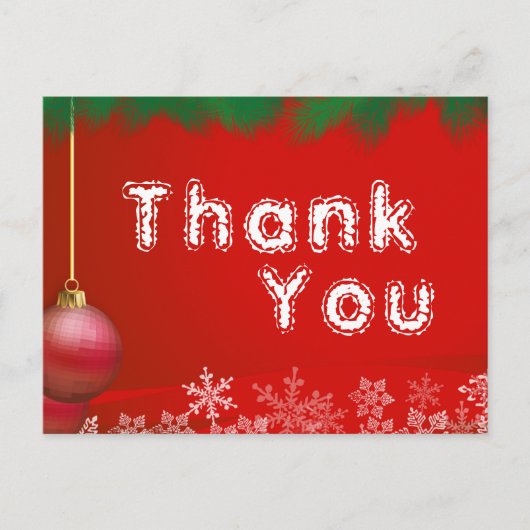 Dank voor kerstmaaltijd briefkaart (Voorkant)