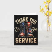 Dank voor service patriottische militaire laarzen kaart (Gele Bloem)