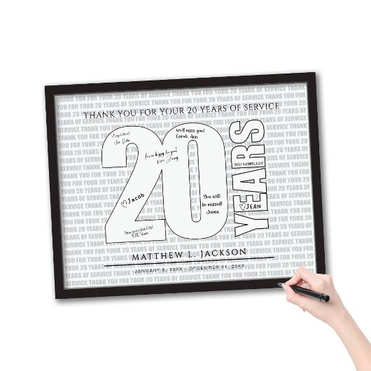 Dank voor uw 20 jaar dienstverband poster