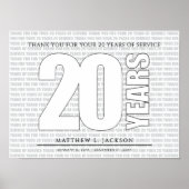 Dank voor uw 20 jaar dienstverband poster (Voorkant)