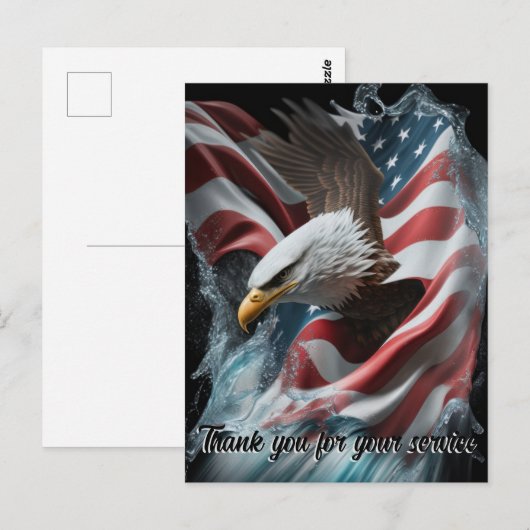 Dank voor uw dienst briefkaart (Voorkant / Achterkant)