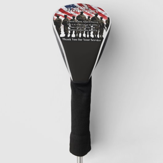 Dank voor uw dienst Jubileum Golfheadcover (Voorkant)