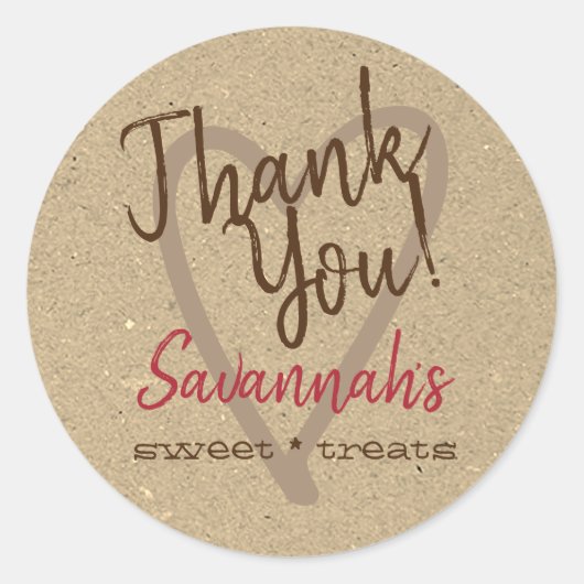  dank voor uw labels, keukenbeige Kraft Paper Ronde Sticker (Voorkant)