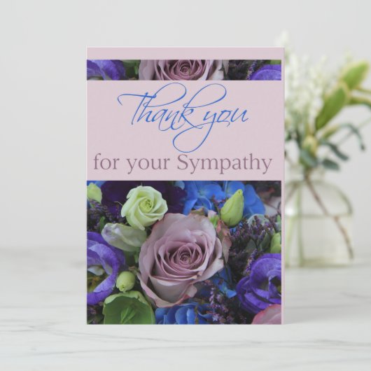 Dank voor uw medeleven bedankkaart (Staand voorkant)