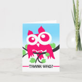 Dank Who? Dank u! De leuke Woordspeling van de Uil Kaart (Voorkant)