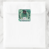 Dank zakelijk QR Code Green Woodland Vierkante Sticker (Tas)