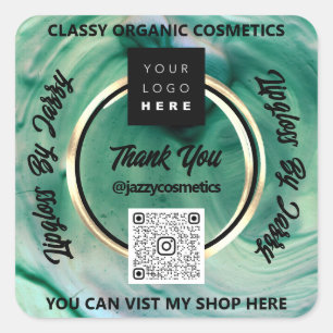 Dank zakelijk QR Code Green Woodland Vierkante Sticker
