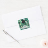 Dank zakelijk QR Code Green Woodland Vierkante Sticker (Envelop)