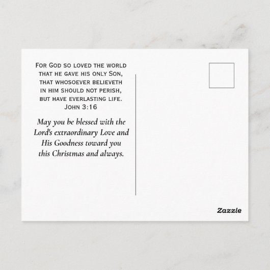 Dank zij God voor Zijn Geschenk Kerstmis  Briefkaart (Achterkant)